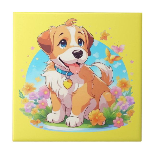 Azulejo Perro de cachorro (Frente)