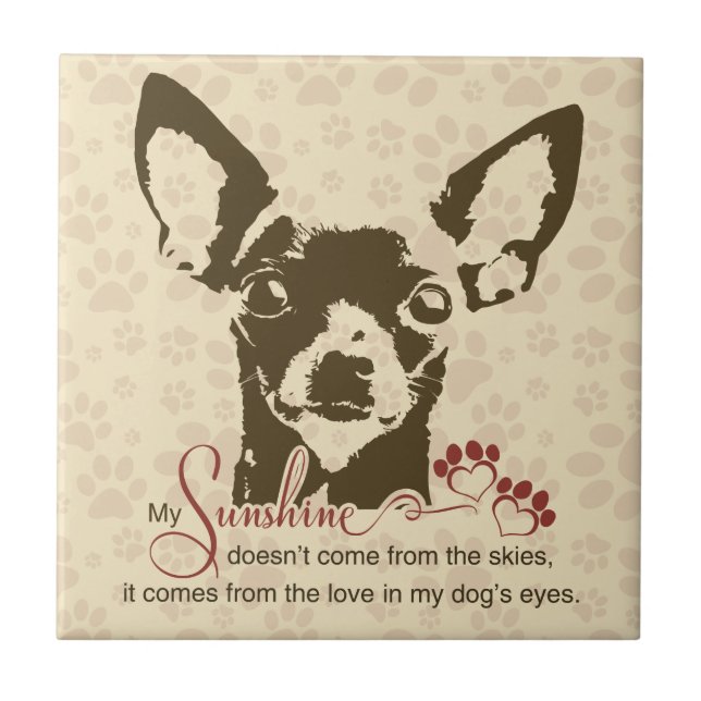 Azulejo Perro de la chihuahua mi sol (Frente)