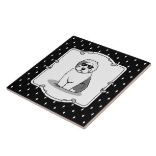 Azulejo Perro de oveja inglés antiguo de Guay (gris 1) gra