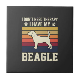 Azulejo Perro de Terapia Beagle Vintage Retro