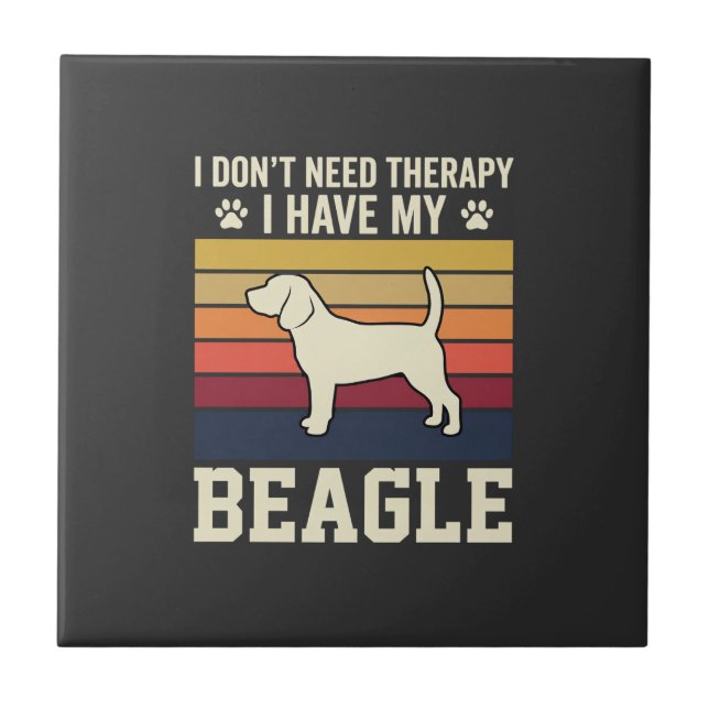 Azulejo Perro de Terapia Beagle Vintage Retro (Frente)