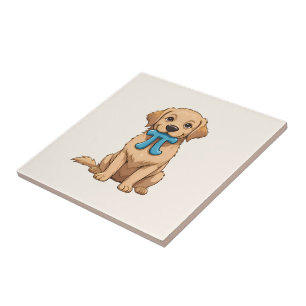 Azulejo Perro del Día de Pi con Símbolo de Pi Feliz Día