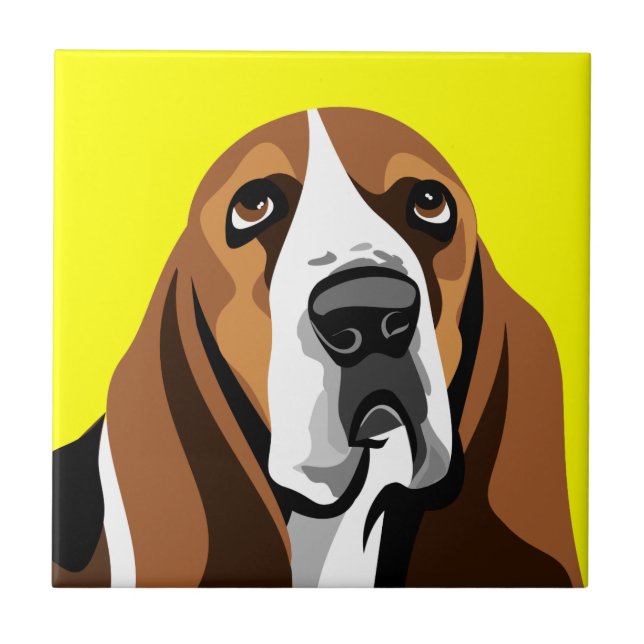 Azulejo Perro del Hound Basset (Frente)