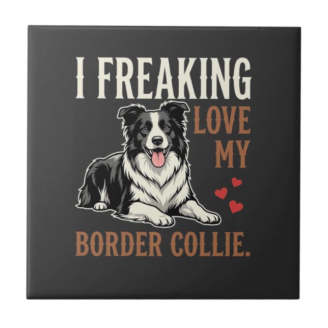 Azulejo Perro Divertido Border Collie Amor (Frente)