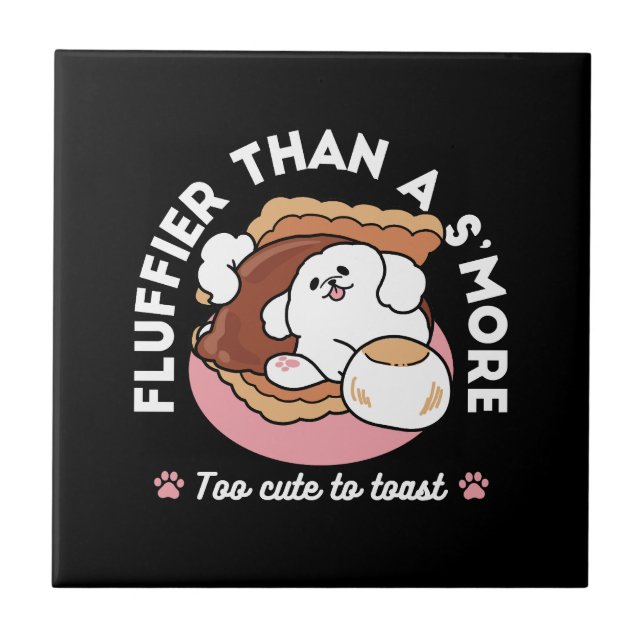 Azulejo Perro Divertido y Diseño de S'more – Castigo de Am (Frente)