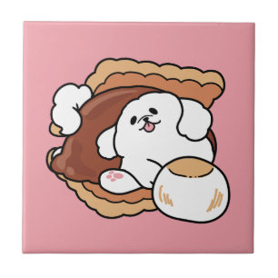 Azulejo Perro Divertido y Diseño de S'more – Castigo de Am