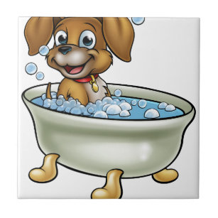 Azulejo Perro en el dibujo animado del baño