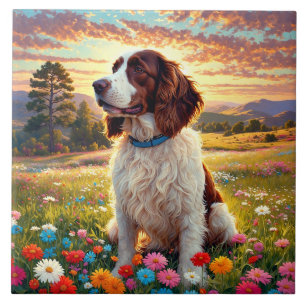 Azulejo perro English Springer Spaniel