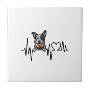 Azulejo Perro Ganadero Australiano Latido Ecg Corazón Pata