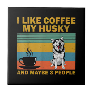 Azulejo Perro Husky Siberiano   Coffee Lovers Cita Regalo