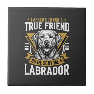 Azulejo Perro Labrador amigo verdadero