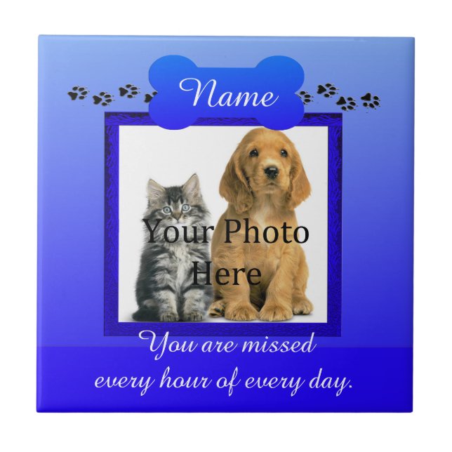 Azulejo Perro o gato azul Monumental (Frente)