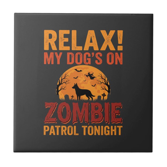 Azulejo Perro Patrulla Zombie Halloween (Frente)