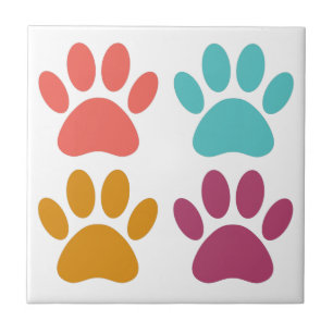 Azulejo Perro Paw Imprimir colores de Guay