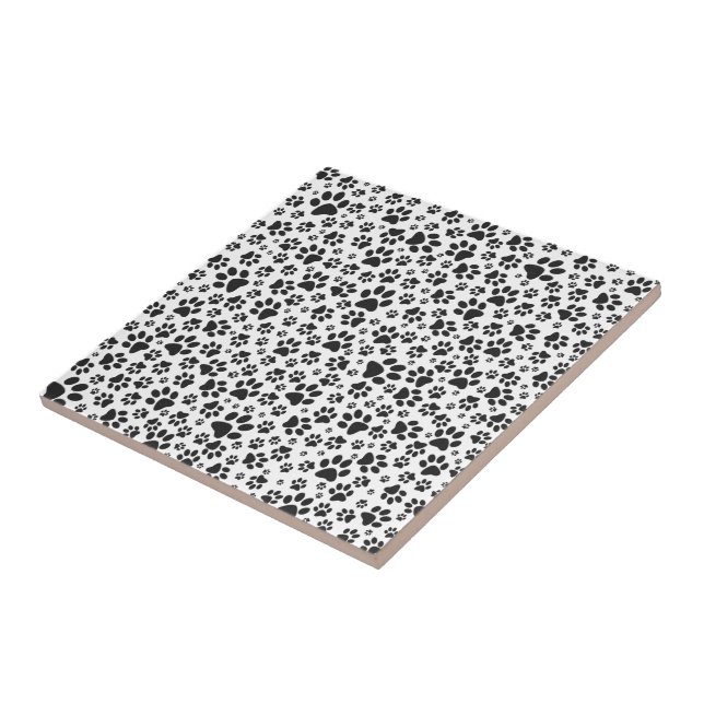 Azulejo Perro Paws Black and White Polka Dot (Lado)