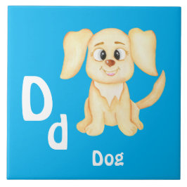 Azulejo Perro personaliza ABC: Letra D - Agrega tu nombre