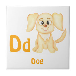 Azulejo Perro personaliza ABC: Letra D - Agrega tu nombre