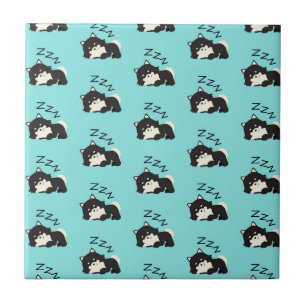Azulejo Perro Pomerania Durmiendo Animales Amante ZZZ Masc