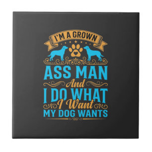 Azulejo Perro Quiere Hombre Adulto Divertido