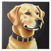 Perro Retriever Dorado con Collar de Cuero