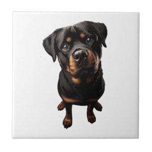 Azulejo perro rottweiler
