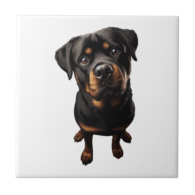 Azulejo perro rottweiler (Frente)