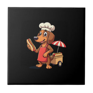 Azulejo Perro salchicha divertido sándwich de salchicha pe
