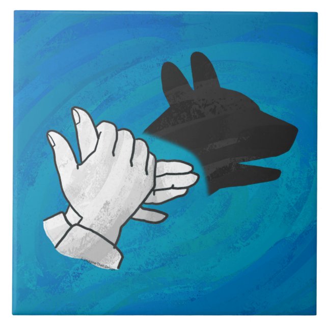 Azulejo Perro Sombra En Azul (Frente)