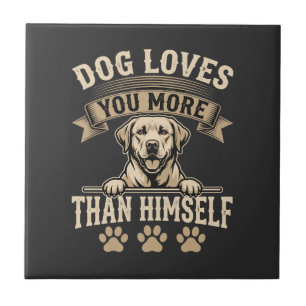 Azulejo Perro te ama más que a sí mismo Vintage