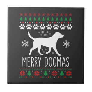 Azulejo Perro Vector de Navidad de Dogmas Alegres