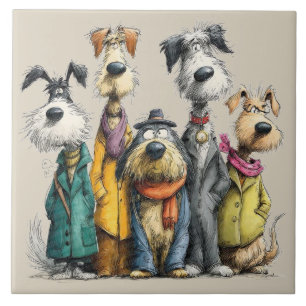 Azulejo Perros caprichosos