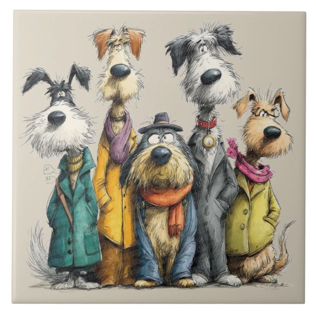 Azulejo Perros caprichosos (Frente)