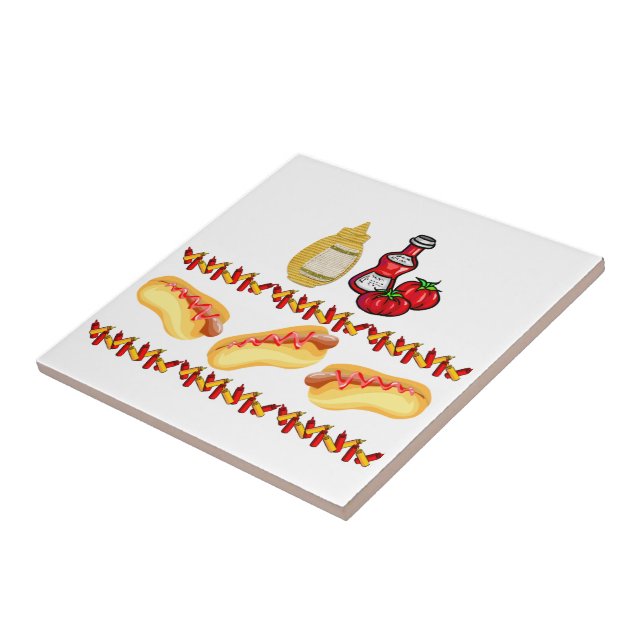 Azulejo Perros de seguridad cerámicos Ketchup Mustard (Lado)