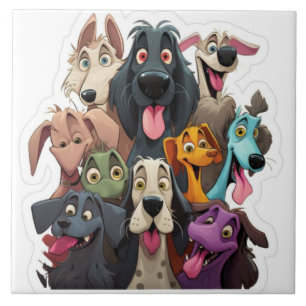 Azulejo Perros divertidos