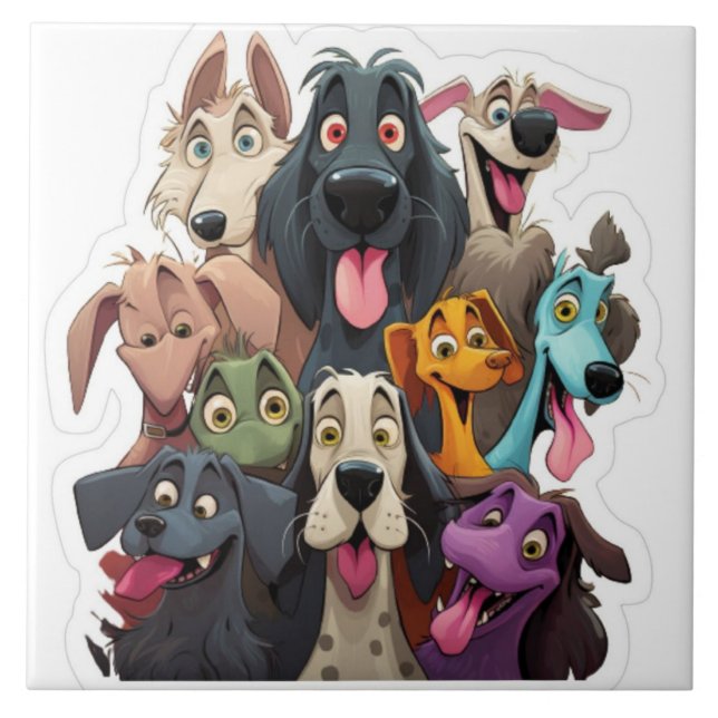 Azulejo Perros divertidos (Frente)