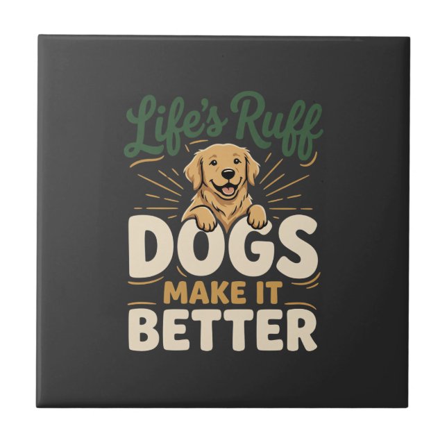 Azulejo Perros Divertidos Lo Hacen Mejor (Frente)
