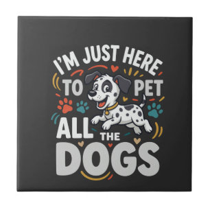 Azulejo Perros Divertidos Vector Amante de Mascotas