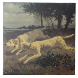 Azulejo Perros en ejecución (Beagles) (por Constant Troyon