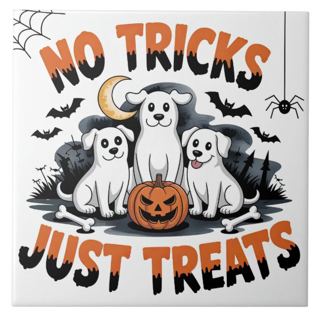 Azulejo Perros fantasma fantasmagóricos | Diseño de perros (Frente)