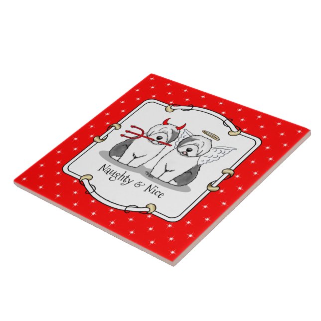 Azulejo Perros ingleses tristes y bonitos (Gris 1) (Lado)