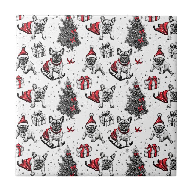 Azulejo Perros navidades en boceto de libros de arte (Frente)