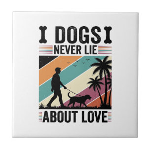 Azulejo Perros Nunca Mienten Sobre El Amor Vintage Paseand