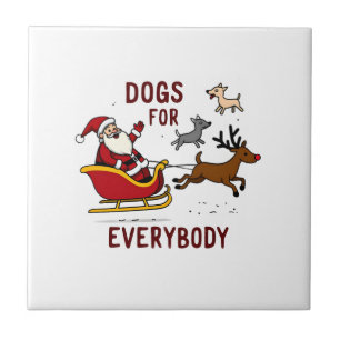 Azulejo Perros para todos Santa divertido Navidad Navidad