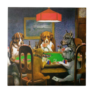 Azulejo Perros que juegan el póker