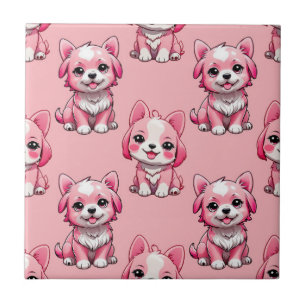 Azulejo Perros rosados lindos