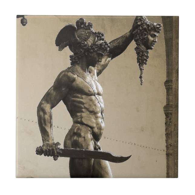 Azulejo Perseus con el jefe de la medusa (Frente)