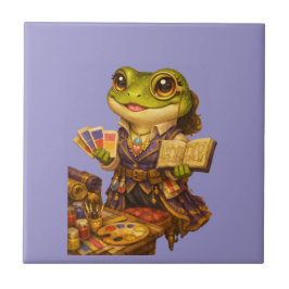 Azulejo Personaje de Rana Diseñadora de Reinos