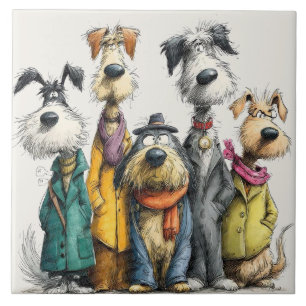 Azulejo Personajes de perros lindos