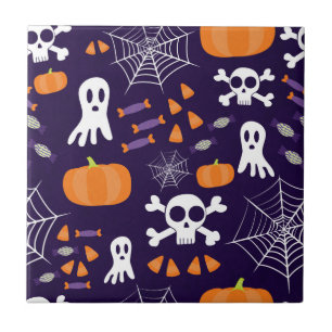Azulejo Personajes Divertidos y Espeluznantes de Halloween