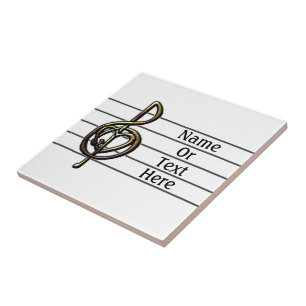 Azulejo Personal de música Treble Clef único personalizado